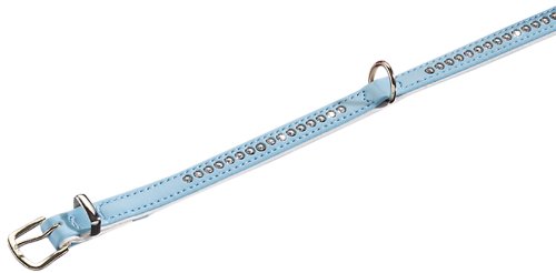 Nobby Crystal Single Row Collar, 37 cm, Light Blue/ White, Light Blue/White