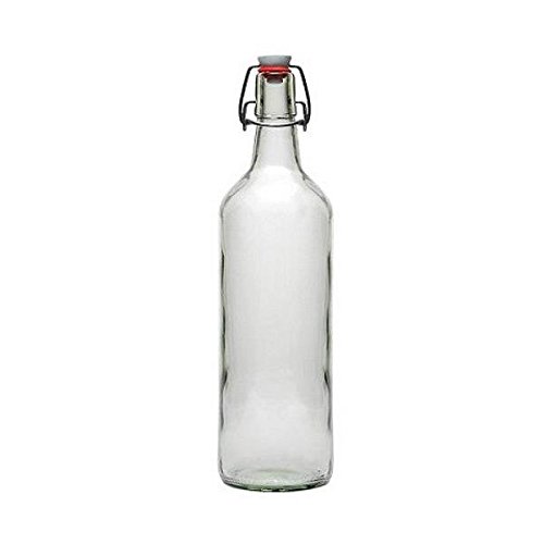 Viva Haushaltswaren 4 Glass Bottles 1 l with Swing Tops for Self-Filling incl. A White Filling Funnel Diameter 12 CM - Image 2