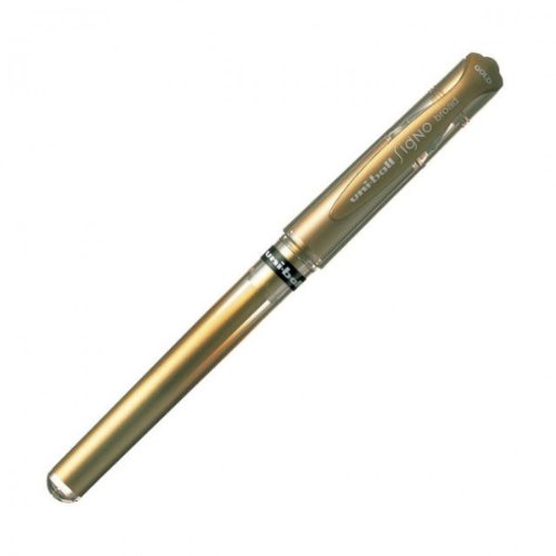 Uni-Ball Signo Broad UM153 OR Pack of 12 Rollerball Gel Pens 1 mm Gold, dorÃ, 1 count (Pack of 12)