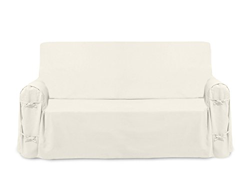 Soleil d'Ocre 112033 Panama Armchair Cover Cotton Off-White 205 x 60 x 90 cm, 205 x 270 cm