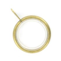 Merriway BH03203 Silent Running Metal Curtain Drapery Pole Rod Rings with Fixed Eye, Inner Diameter 32mm (1.1/4 inch) Outer Diameter 42mm (1.5/8 inch) - Antique Brass, Pack of 8