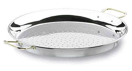 Lacor-60134-ROUND Dish for Paella 34 CM, Silver