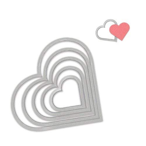 Sizzix Framelits Die Hearts, Set of 6, Multi-Colour, Multi-Colour colour - Image 2