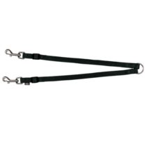 Trixie Premium 20111 Premium Two-Dog Lead with Ring XS-M: 40-70 cm/15 mm Black