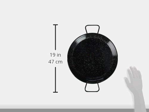 La Ideal 20232 Enamelled Steel Paella Pan, 32 cm, Black, 30 x 32 x 30 cm - Image 4