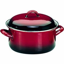 IBILI Casserole Volcan with lid 20 cm of Enamelled Steel, Red, 20 x 20 x 10 cm