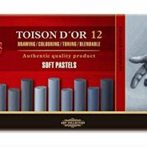 KOH-I-NOOR TOISON D'OR 8522 Artist's Soft Pastels - Grey (Pack of 12)