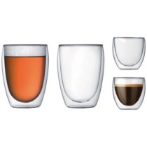 Bodum Double Wall Glass Set, 0.08 l, 0.35 l, 2 pcs, 4 Count (Pack of 1)