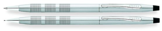 Cross Classic Century Satin Chrome Ballpoint Pen/0.5Mm Pencil Set
