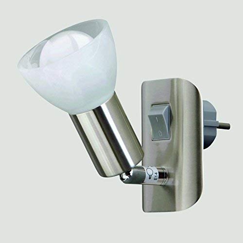 Steckdosenleuchte Briloner 2741-012P Wandlampe Kippschalter Glas 