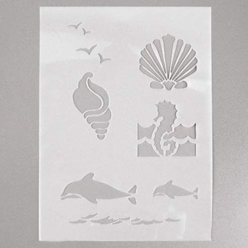 Efco 9320712 Stencil sea Creatures / 7 Designs DIN A 5, 21 x 15 x 1 cm, Transparent