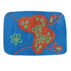 MSV 140504 Mat Cotton Design 60 x 40 x 1 cm, Motif Papillon, 60_×_40 cm