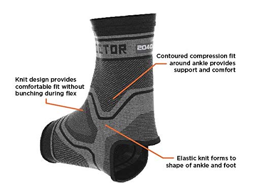 Shock Doctor Unisex's Compression Knit Ankle Sleeve, Black, X-Small, XS - Image 2