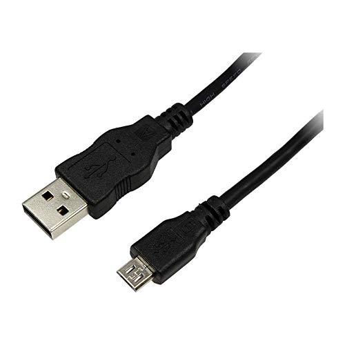 LogiLink CU0058 USB 2.0 Type-A Male to Micro Type-B Male Charging Cable, 1 Meter Length, Black