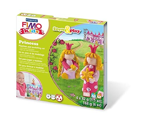STAEDTLER 8034 06 LZ FIMO Kids Form&Play Playtime & Modelling Polymer Clay Set - "Princess" (Pack of 4 Blocks