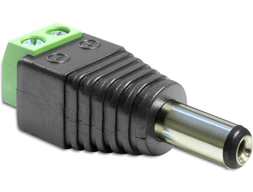 DeLock Adaptor Terminal Block > DC 2,1 x 5,5 mm Ste, Schwarz, Grün