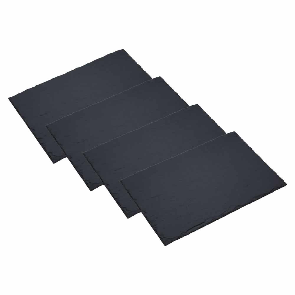 Artesà Slate Placemats, Set of 4, Black, 30 x 20 cm