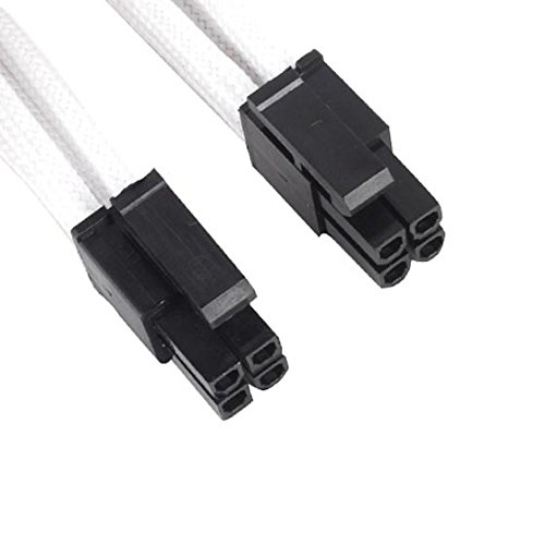 SilverStone SST-PP07-EPS8W - 30cm EPS 8pin to EPS/ATX 4+4pin Sleeved Extention Cable, white, 300mm - Image 4