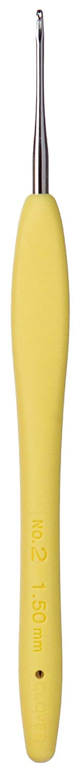 Clover Amour Crochet Hook: 1.50mm, Yellow, 1.5 - Image 3