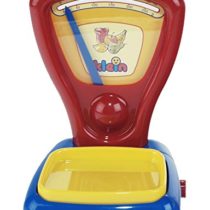 Theo Klein 9322 Fruit and Vegetable Scale I Classic Play Scale I Display visible from two sides I Weighing tray sinks in during weighing I Dimensions: 16 cm x 14 cm x 24 cm