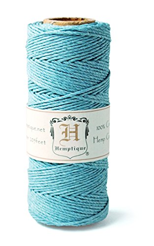 Hemptique Hemp Cord Spool 20lb 205'-Light Blue, Other, Multicoloured, Multicolor, 6.06 x 6.06 x 11.9 cm