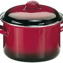 IBILI Stockpot Volcan with lid 24 cm of Enamelled Steel, Red/Black, 24 x 24 x 10 cm
