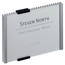 Durable Information Sign 149 x 105.5 mm Silver | Door and Wall Sign | Includes Fittings | Ideal for Offices, Hotels, Public Buildings, etc.