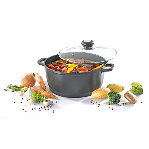 Karl Kruger Delta Aluguss Series Pot with Glass Lid, 3.5 l, Black, 3.5 Litre - Image 2