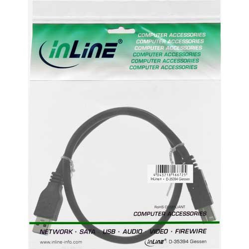 InLine Cable/A to B/USB 3.0 / 2m / Black, 2 Meters - Image 2