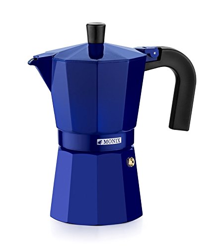 Monix Aluminium 6 Cups Coffee Maker, Blue, 30 x 30 x 30 cm