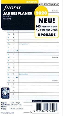 Filofax 000020-68445 Calendar, White