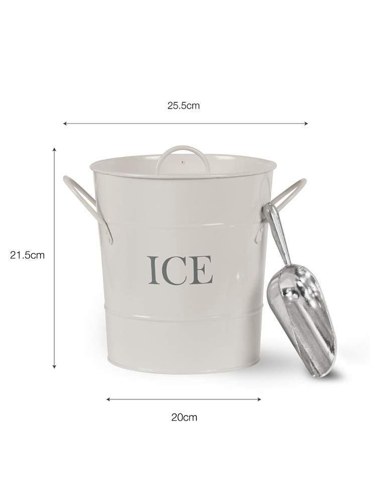 Garden Trading Ice Bucket with Scoop, Chalk - Image 3
