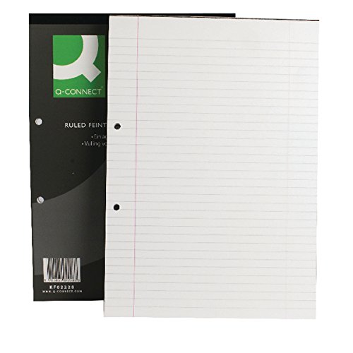 Q-Connect Feint Ruled Margin Head Bound Refill Pad 160 Pages A4 (Pack of 10) KF02228, White