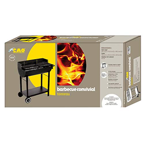 Cao Camping Convivial Half-Barrel Barbecue, Black - Black - Image 2