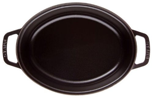 Staub Cast Iron Roaster/Cocotte, Oval 31 cm, 5.5 L, Black, diameter 31 cm - Image 4