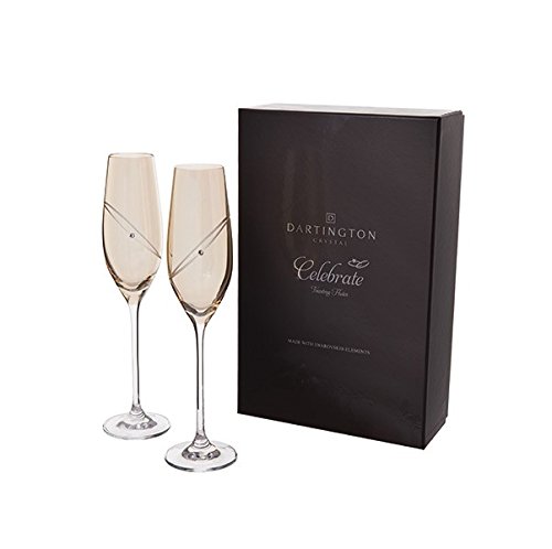 Dartington Crystal Glitz Celebration Gold Flutes, ST2663/5/GD/N/P, 1 Count (Pack of 1)