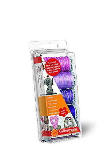 Gutermann Thread Set: Machine Embroidery Cotton 12-Berry, Pink, 12 spools