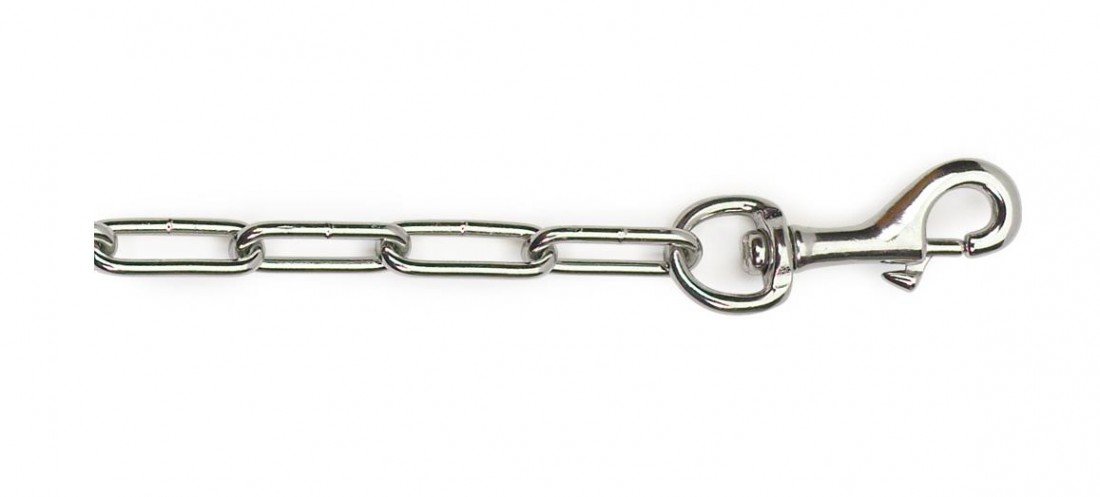 Ancol Heritage Heavy Kennel Chain - Silver Steel Durable Dog Tether with Heavy Duty Trigger Hooks - Secure Kennel or Garden Use - 225cm