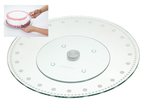KitchenCraft Sweetly Does It Turntable Cake Stand, Gift Box, Glass, 3 cm, Clear, 16 cm