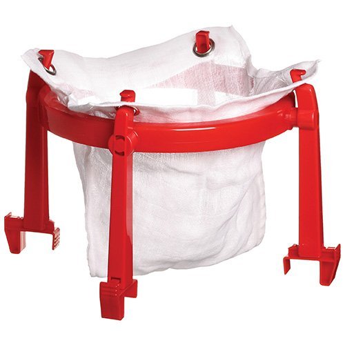 KitchenCraft Home Made Jam Strainer/Jelly Bag and Stand with Recipe in Gift Box, Plastic/Polyester, 2 Pieces, White/Red - Image 3