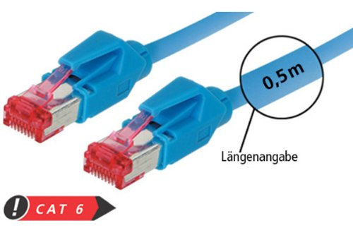 Tecline 71815B Category 6A Ethernet Patch Cable (S/FTP, PiMF, EIA/TIA, Class EA, 15 m) Blue