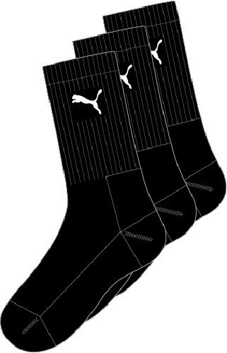 PUMA Unisex Sport 3p Socks, Lt Black, 9-11 UK - Image 2
