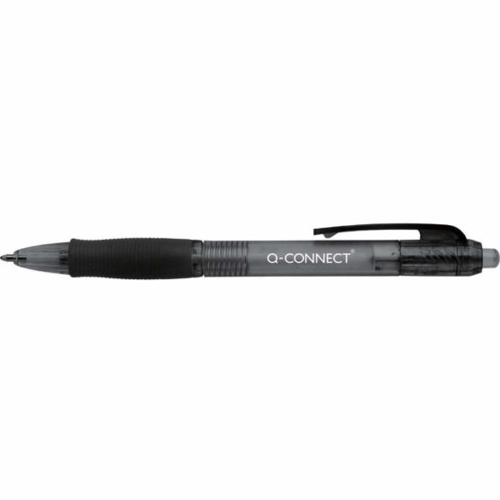 Q-Connect Retractable Ballpoint Pen KF00267 - Black, Pack of 10