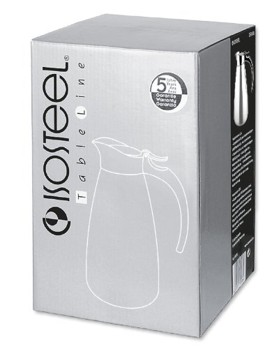 Isosteel VA-9344K 0.6 Litre 18/8 Stainless Steel Tableline Double-Walled Straight Shape Vacuum Pot with Flap Lid, Silver - Image 3