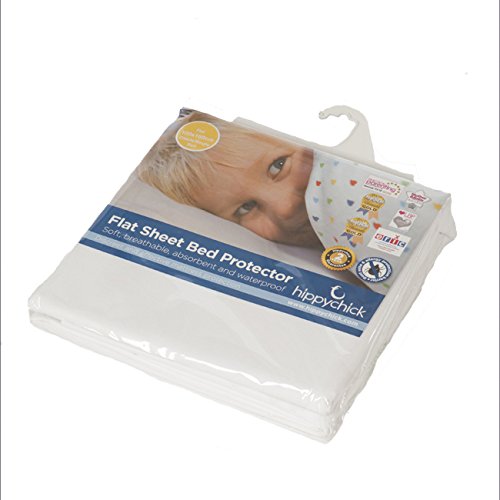 Hippychick Cotton Flat Waterproof Mattress Protector Double Bed Size 150 x 200 cm, Fully Waterproof Mattress Covers