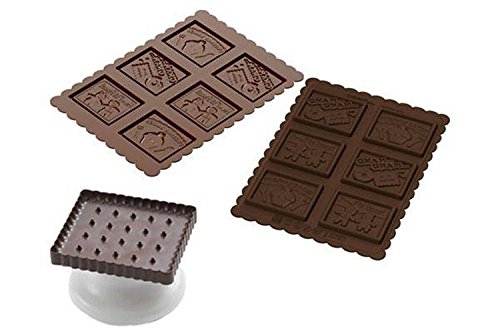 Silikomart - CKC04 COOKIE GNAM GNAM SLIM - Kit for Preparing Biscuits Topped with Chocolate Brown And White
