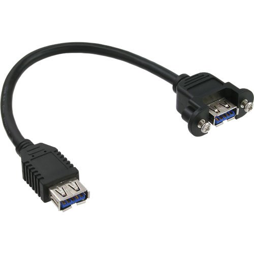 InLine 33445F Adaptor Cable 0.2 m A Female to A Panel Jack USB 3.0, Black