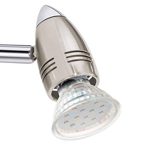 Eglo LED Ceiling Lamp Magnum LED, 6-Light Ceiling Fixture, Metal Spotlight, Living Room lamp in Matte Nickel, Chrome - Image 3