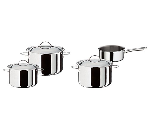Spring 286810604 Cristal Saucepan Set 4–Piece, 4 pieces, Silver