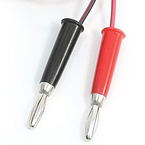 sourcing map Pair Test Hook Clip to Straight Banana Plug Connector Lead Cable 1M, Black - Image 2